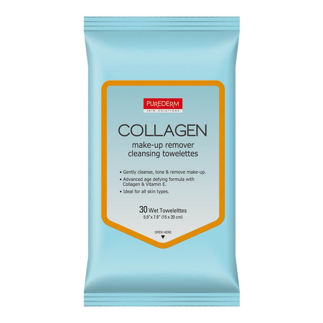 PUREDERM Collagen Make - Up Remover Cleansing Towelettes 30Pcs Health & Beauty oceanbuy beauty markham toronto free ship USA asian korean skincare