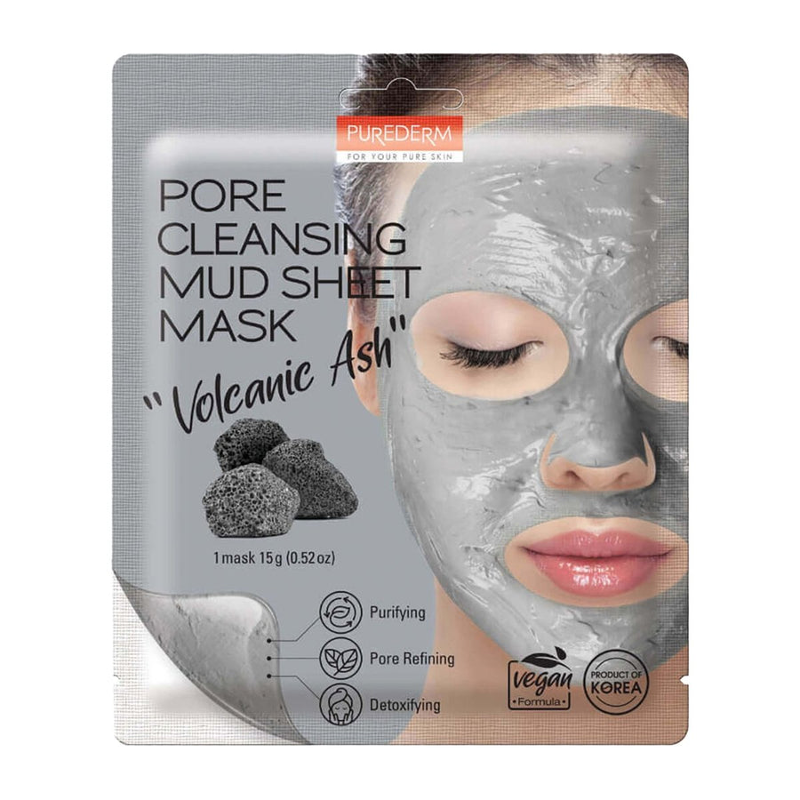 PUREDERM Pore Cleansing Mud Sheet Mask "Volcanic Ash" 1Pcs