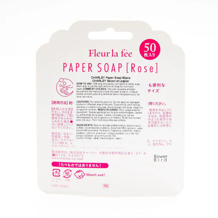 CHARLEY Fleur la fee Paper Soap 50 Sheets - Rose