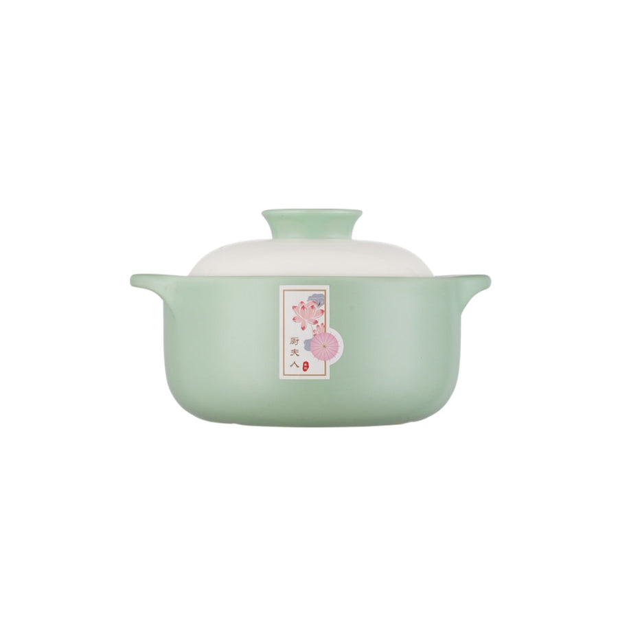 厨夫人 CHOFOREN Lecai series heat-resistant ceramic stew pot 1.3L - Mint Green
