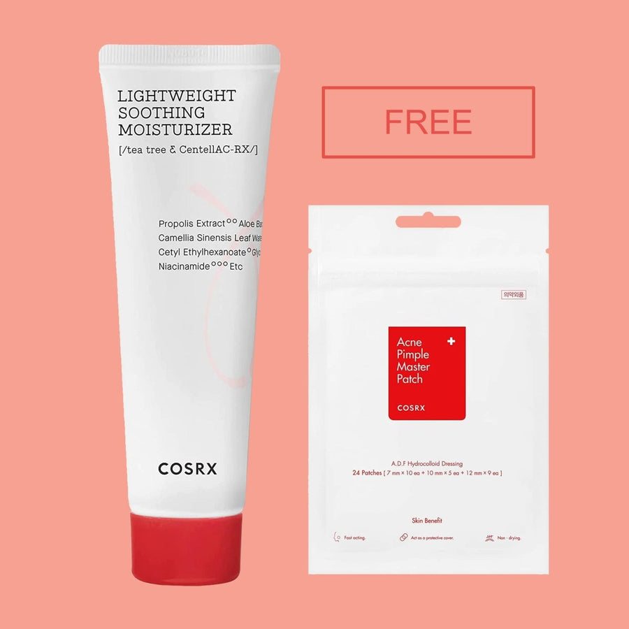 COSRX AC Collection Lightweight Soothing Moisturizer & FREE COSRX Acne Pimple Master Patch Set