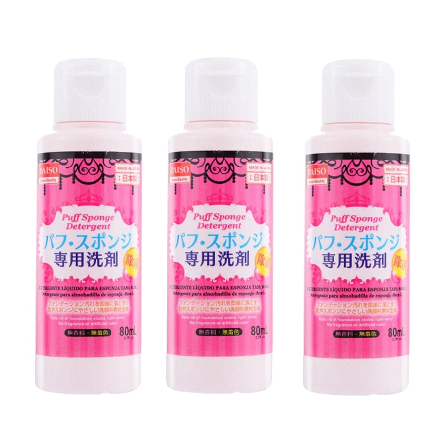 DAISO Detergent Cleaning for Makeup Puff and Sponge 80ml (3 PACK)