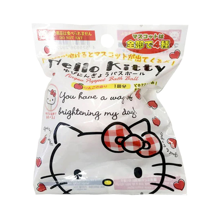 DAISO Hello Kitty Finger Puppet Bath Ball 1Pcs - Apple Fragrance
