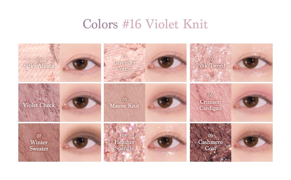 DASIQUE Shadow Palette - #16 Violet Knit Health & Beauty oceanbuy.ca markham toronto free ship USA asian korean skincare