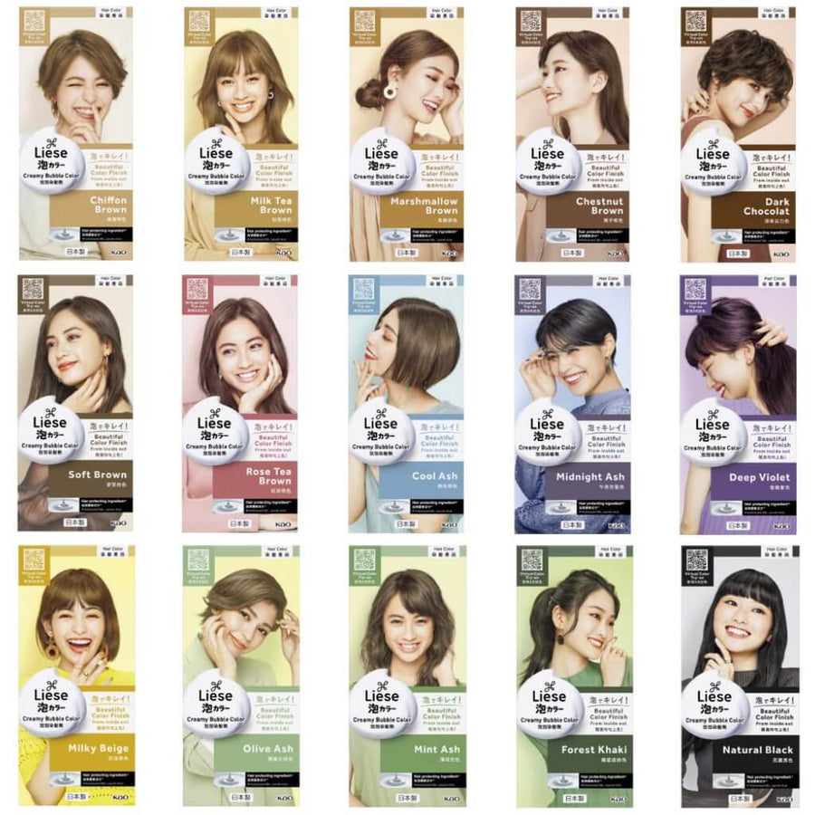 KAO Liese Creamy Bubble Hair Dye Color Natural Series - 8 Types to choose