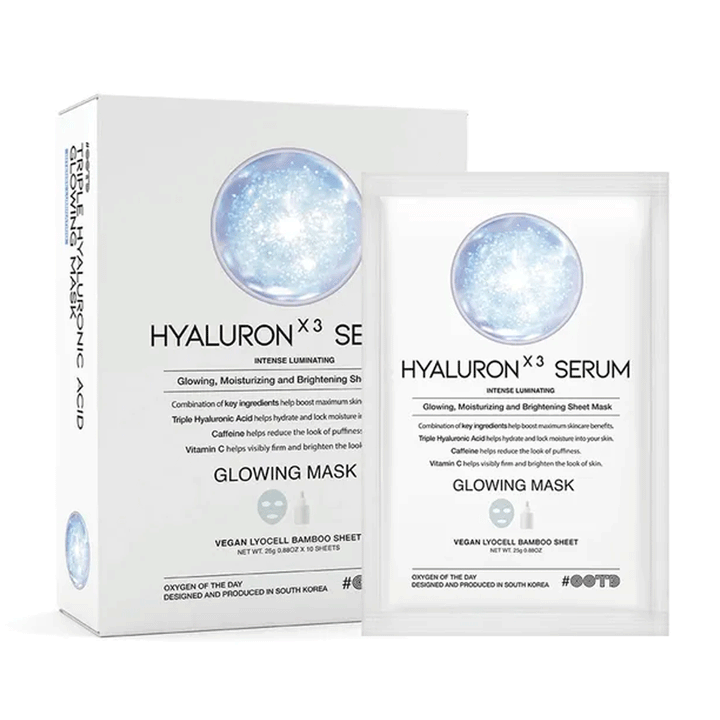 OOTD Hyaluron X3 Serum Glowing Mask 25g * 10ea Mask Pack, new, vegan, SKIN CARE, Treatments, Serum & Essence