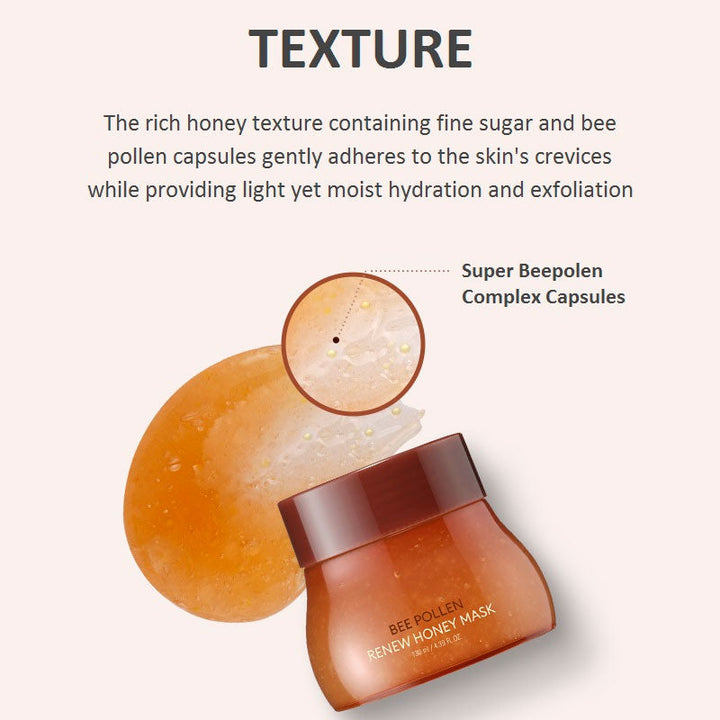 MISSHA Bee Pollen Honey Mask Exfoliates Moisturizes 130ml