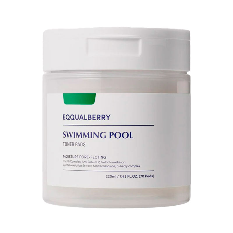 Eqqualberry Swimming Pool Toner Pads Hyaluronic Acid Moisturizing 220ml 70 sheets