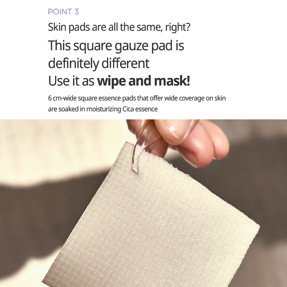 DERMATORY Hypoallergenic Cica Rescue Gauze Pad 80ea toner pads, SKIN CARE, Toners