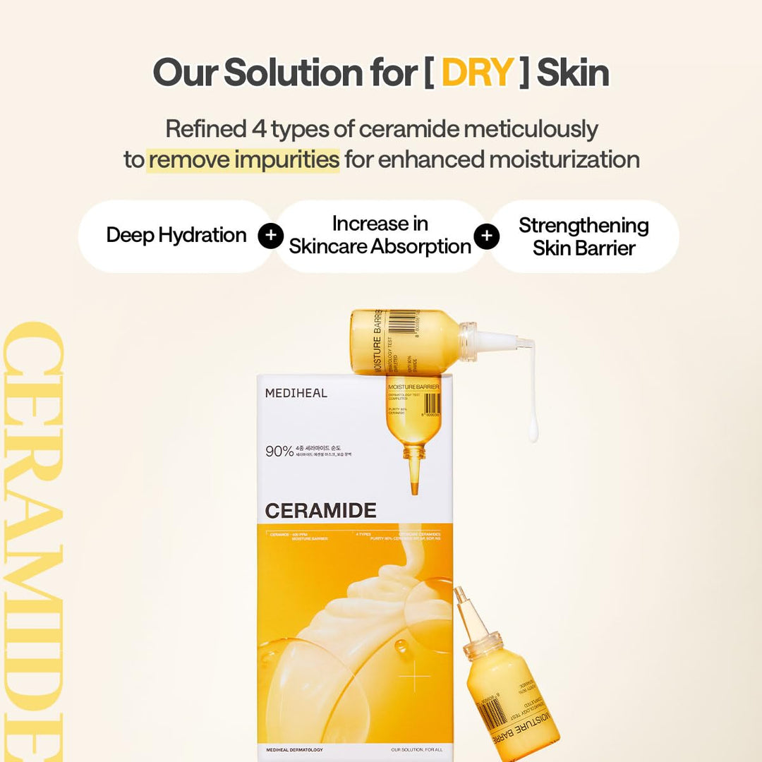 MEDIHEAL Ceramide Essential Sheet Mask - Moisture Barrier 10Pcs