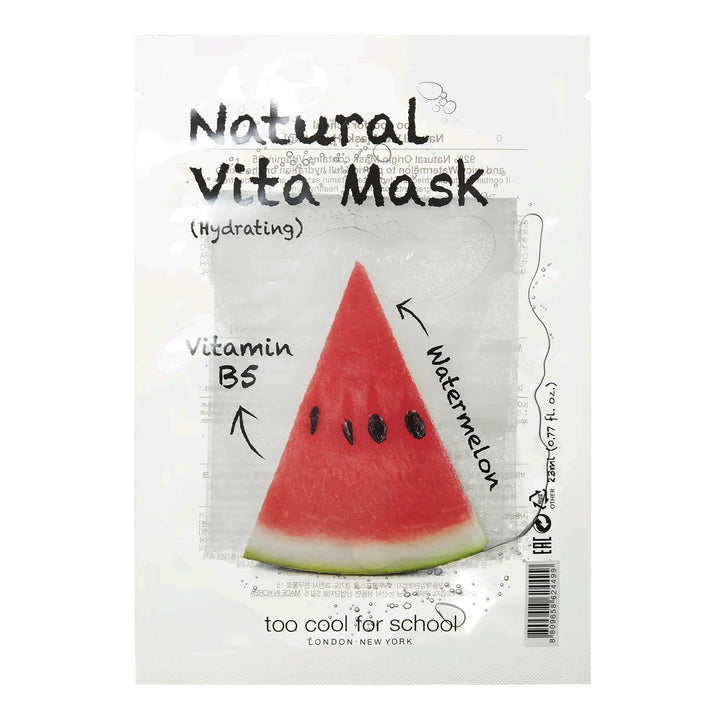 TOO COOL FOR SCHOOL Natural Vita Mask 1Pcs - Hydrating (Watermelon)