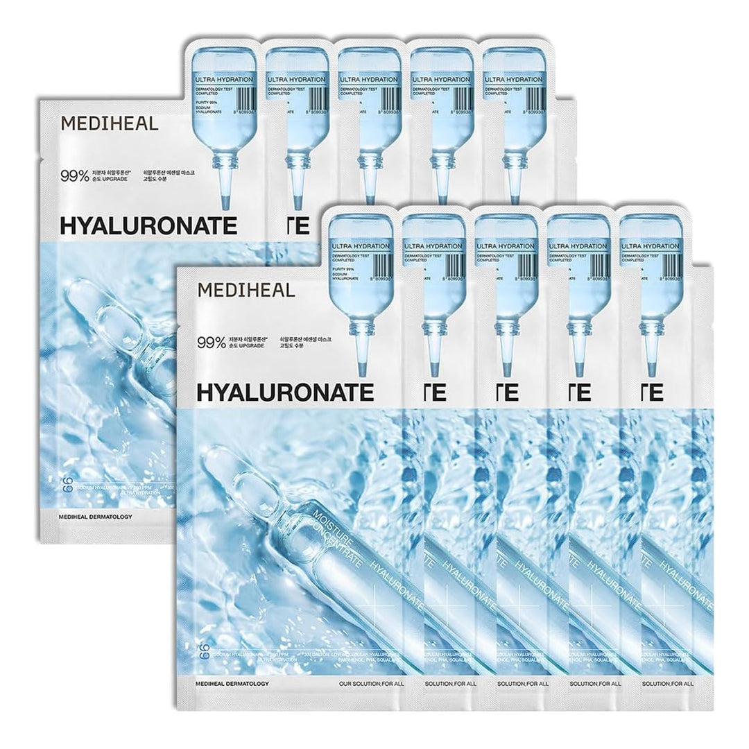 MEDIHEAL Hyaluronate Essential Mask - Ultra Hydration 10Pcs