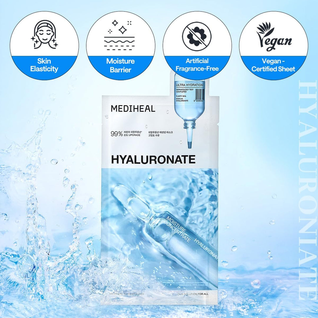 MEDIHEAL Hyaluronate Essential Mask - Ultra Hydration 10Pcs