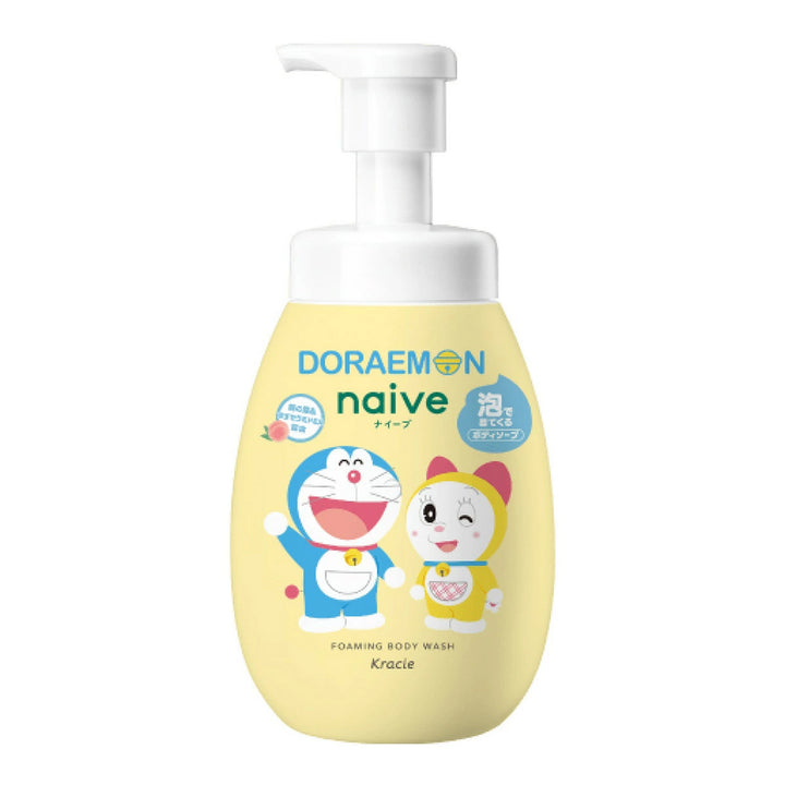 KRACIE Naive Foam Body Soap Doraemon 600ml - Peach Soap Scent