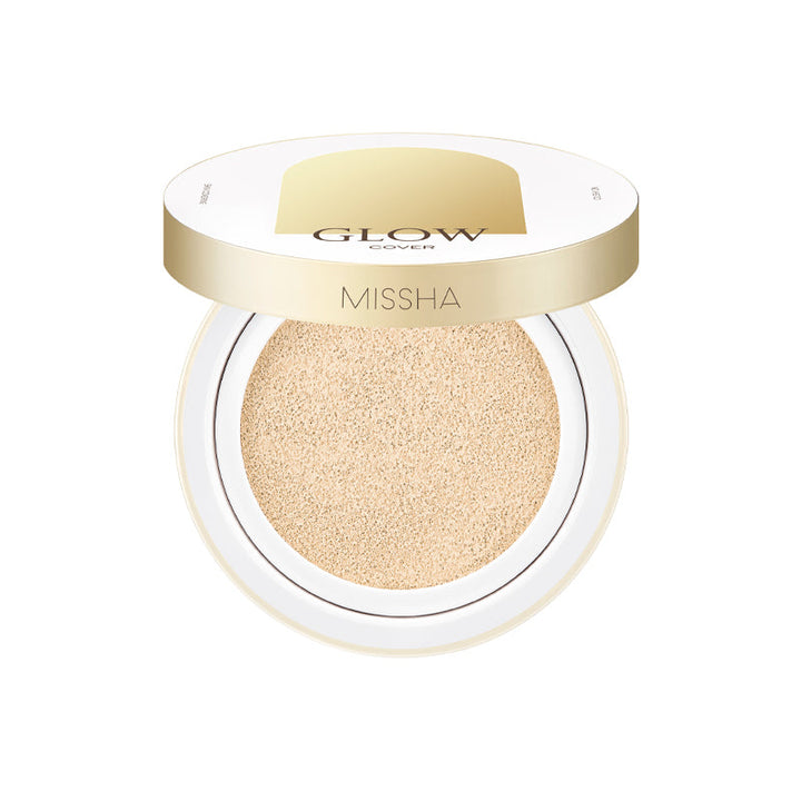 MISSHA Glow Cushion Transparent Lasting Coverage 14g MAKEUP, Face, BB Cream & Cushion, Korean Cushion Foundation, MISSHA Glow, Hydrating Base Makeup, Natural Finish Makeup, Glowing Complexion, Hydrolyzed Hyaluronic Acid, Soluble Collagen