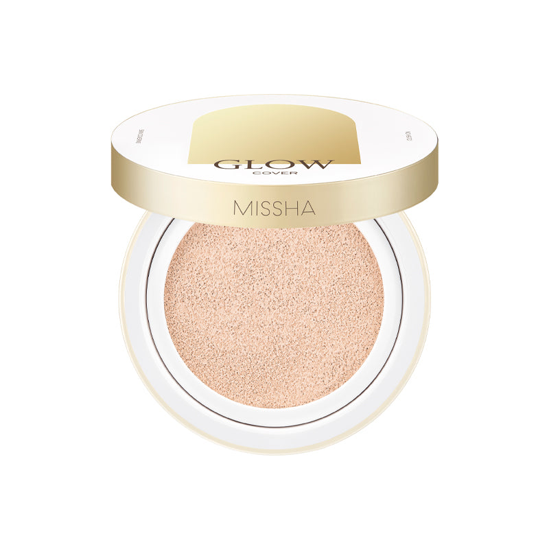 MISSHA Glow Cushion Transparent Lasting Coverage 14g MAKEUP, Face, BB Cream & Cushion, Korean Cushion Foundation, MISSHA Glow, Hydrating Base Makeup, Natural Finish Makeup, Glowing Complexion, Hydrolyzed Hyaluronic Acid, Soluble Collagen