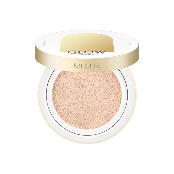 MISSHA Glow Cushion Transparent Lasting Coverage 14g MAKEUP, Face, BB Cream & Cushion, Korean Cushion Foundation, MISSHA Glow, Hydrating Base Makeup, Natural Finish Makeup, Glowing Complexion, Hydrolyzed Hyaluronic Acid, Soluble Collagen