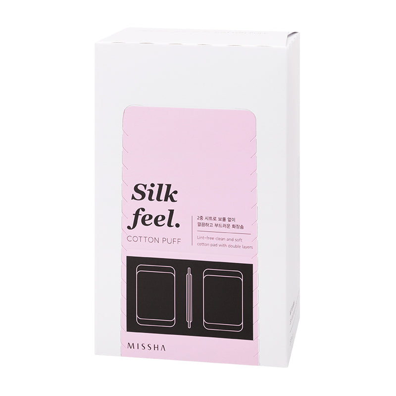 MISSHA Silk Feel Cotton Puff - Double Layer Gentle Skincare Korean cotton pads, skincare accessories, gentle toner application, lint-free pads, hydration support, Missha cotton puff, double layer cotton