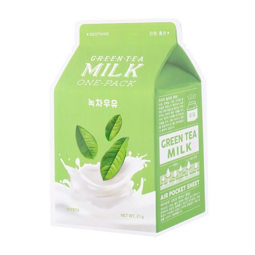 APIEU Milk One Pack Green Tea Sheet Mask Soothing 21g LIFESTYLE, Food, Coffee & Drinks, Korean Sheet Mask, Green Tea Skincare, Soothing Face Mask, Hydrating Mask, Skin Barrier Support, APIEU Kbeauty, Milk Protein Mask
