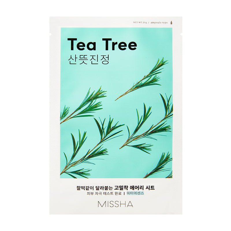 MISSHA Airy Fit Sheet Mask Tea Tree Soothing Moisturizing 1 pc SKIN CARE, Face Masks, Tea Tree Mask, Korean Skincare Mask, Soothing Face Mask, Hydrating Sheet Mask, Blemish Appearance Care, Skin Balance K-Beauty, MISSHA Mask