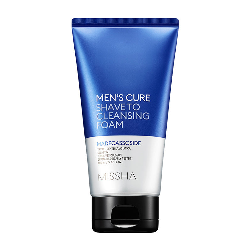 MISSHA Mens Care Shave To Cleansing Foam Skin-Soothing 150ml SKIN CARE, Cleansers, Face Wash, K-beauty Men's Cleanser, Shaving Foam, Centella Asiatica, Hydrating Face Wash, Skin Barrier Support, Korean Skincare, Men's Grooming