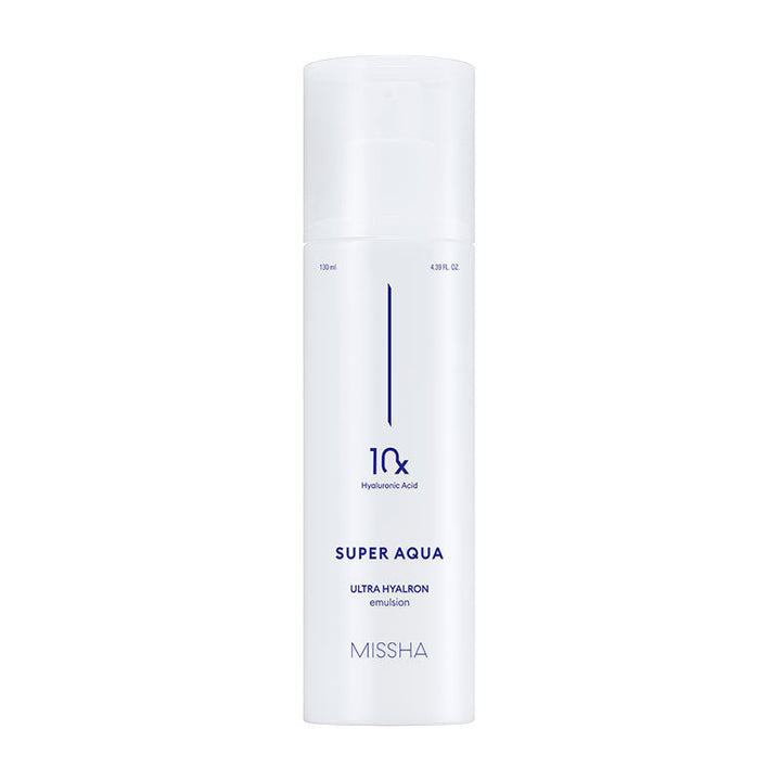 MISSHA Super Aqua Ultra Hyalron Emulsion 10X Deep Hydration 130ml SKIN CARE, Moisturizers, Facial Moisturizers, Korean Emulsion, Hyaluronic Acid Moisturizer, Deep Hydration Skincare, Skin Barrier Support, Missha K-beauty, Lightweight Face Lotion, Dry Skin Hydration