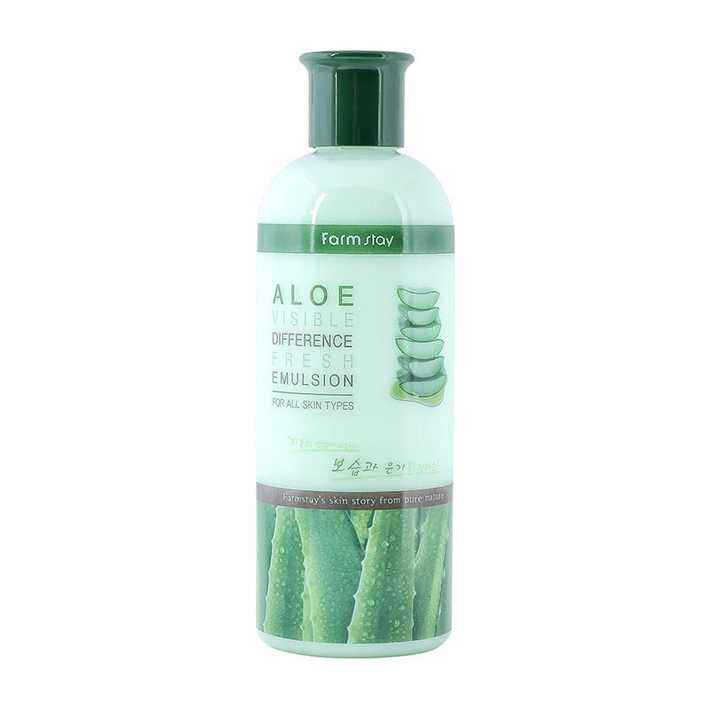 Farm Stay Aloe Visible Difference Fresh Emulsion Moisturizing Soothing 350ml SKIN CARE, Moisturizers, Facial Moisturizers, Aloe Vera Emulsion, Korean Moisturizer, Hydrating Skincare, Soothes Skin, Skin Barrier Support, K-beauty Hydration, Face Emulsion