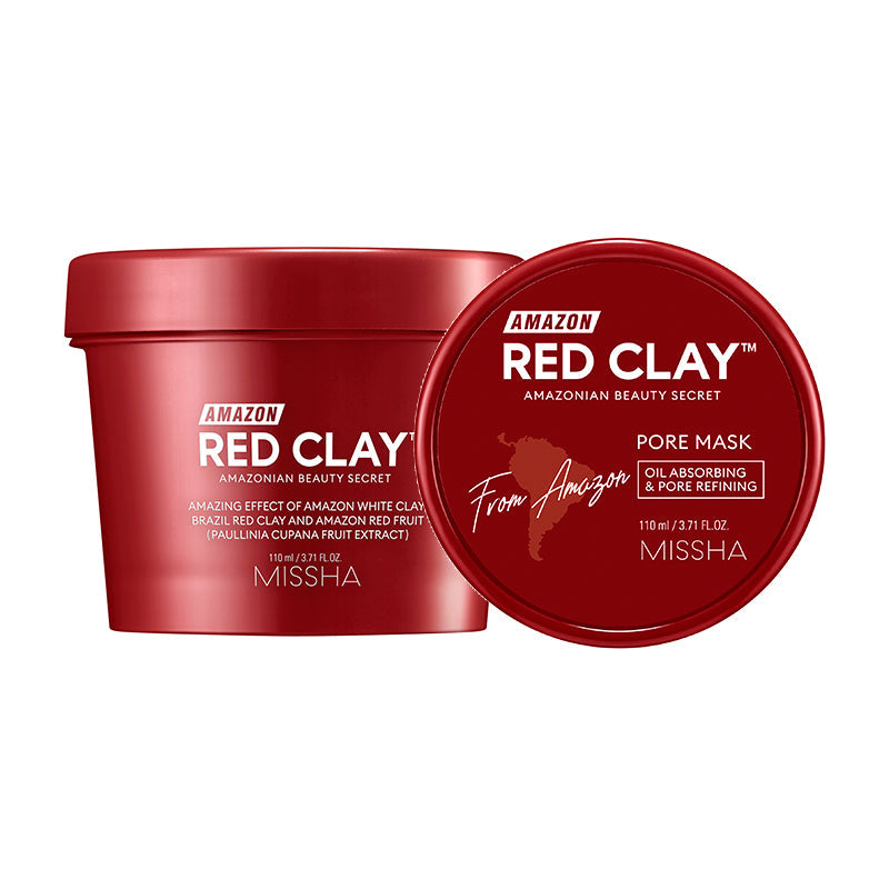 MISSHA Amazon Red Clay Pore Mask Pore Refining 110ml SKIN CARE, Treatments, Exfoliators, Korean Pore Mask, Red Clay, Pore Refining, Oil Control, Smooth Skin Texture, AHA BHA Exfoliant, K-Beauty Skincare