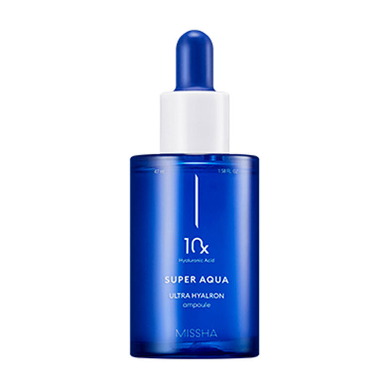 MISSHA Super Aqua Ultra Hyalron Ampoule 10X Hydrating 47ml SKIN CARE, Treatments, Serum & Essence, Korean Hydrating Ampoule, Hyaluronic Acid Serum, Deep Skin Moisture, Skin Barrier Support, Dewy Complexion, Plumping Skincare