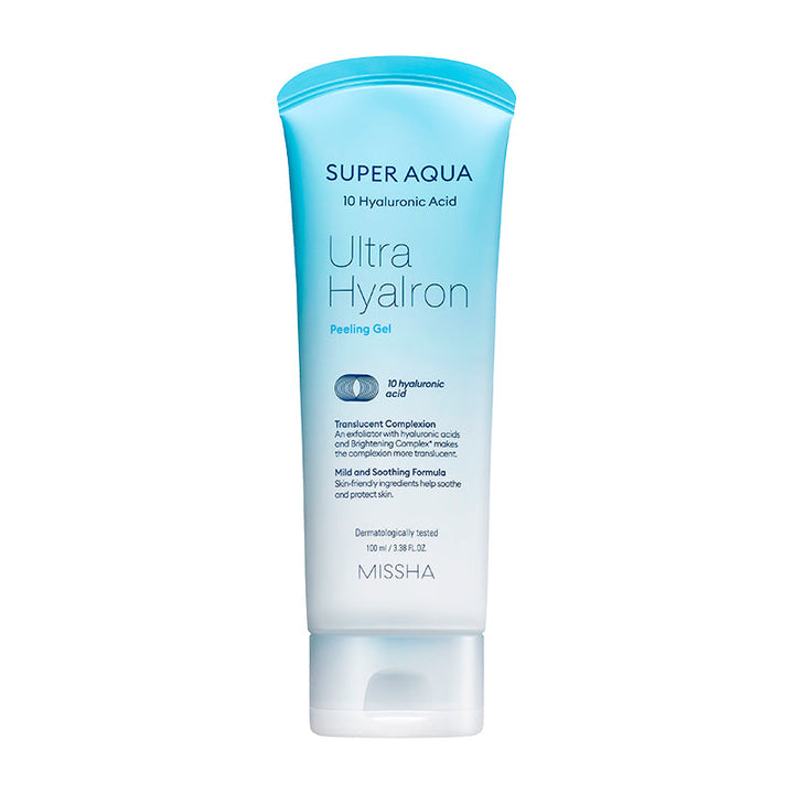 MISSHA Super Aqua Ultra Hyalron - Hyaluronic Acid Peeling Gel 100ml SKIN CARE, Treatments, Exfoliators, K-Beauty Exfoliator, Hyaluronic Acid Cleanser, Hydrating Peeling Gel, Gentle Facial Exfoliant, Korean Skincare Gel, Skin Texture Refiner, Moisture Balance