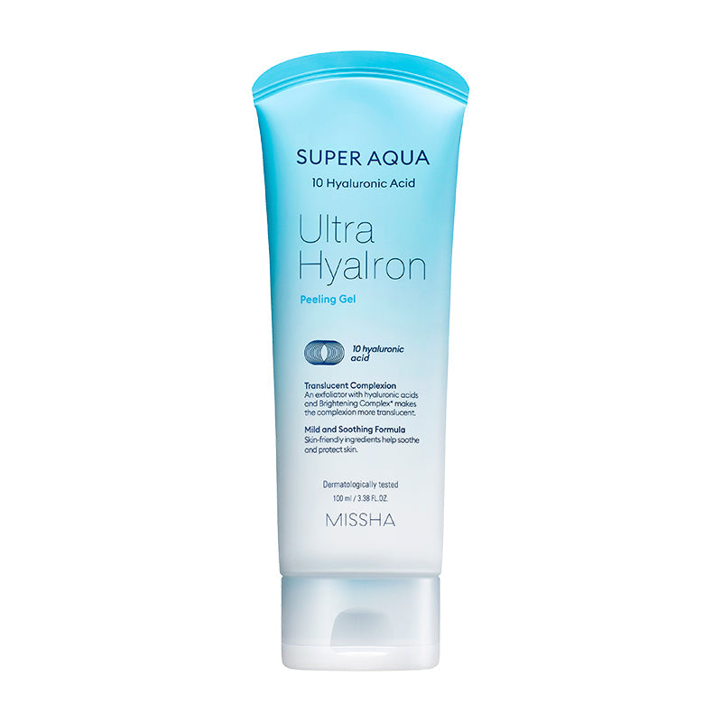 MISSHA Super Aqua Ultra Hyalron - Hyaluronic Acid Peeling Gel 100ml SKIN CARE, Treatments, Exfoliators, K-Beauty Exfoliator, Hyaluronic Acid Cleanser, Hydrating Peeling Gel, Gentle Facial Exfoliant, Korean Skincare Gel, Skin Texture Refiner, Moisture Balance