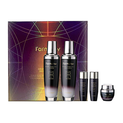 Farm Stay Grape Stem Cell Skin Care Lifting and Elasticity 3 Set SKIN CARE, Toners, Korean beauty gift set, Grape stem cell skincare, Skin elasticity support, K-beauty hydration, Skin barrier care, Facial radiance, Farm Stay Skincare