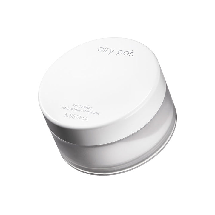 MISSHA Airy Pot Powder Translucent Sebum Control 9g Missha Airy Pot Powder, K-Beauty Setting Powder, Sebum Control, Translucent Face Powder, Mattifying Makeup, Korean Base Makeup, Oil Absorbing Powder