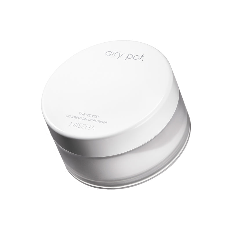 MISSHA Airy Pot Powder Translucent Sebum Control 9g Missha Airy Pot Powder, K-Beauty Setting Powder, Sebum Control, Translucent Face Powder, Mattifying Makeup, Korean Base Makeup, Oil Absorbing Powder