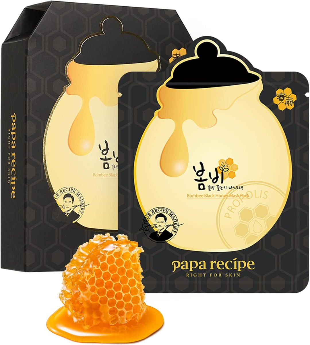 papa recipe Bombee Black Honey Mask 25g * 10ea honey, SKIN CARE, Treatments, Serum & Essence