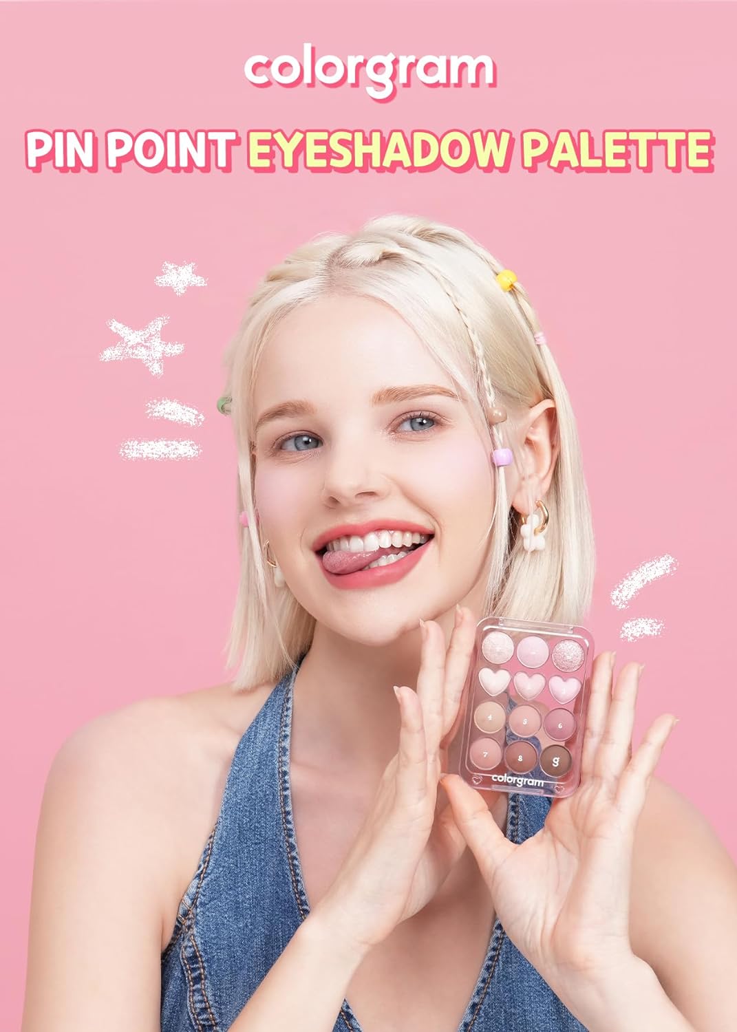 COLORGRAM Pin Point Eyeshadow Palette 9.9g - 01 Peach & Coral