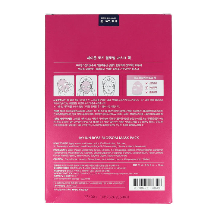 JAYJUN Rose Blossom Mask Sheet 10 sheets pack-mask, SKIN CARE, Cleansers, Face Wash