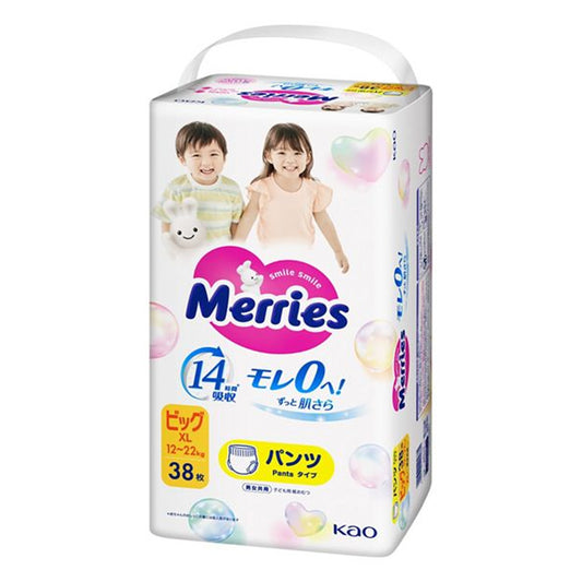 KAO Merries Baby Diaper Pants Type No Tape Size XL (12-22Kg) 38Pcs