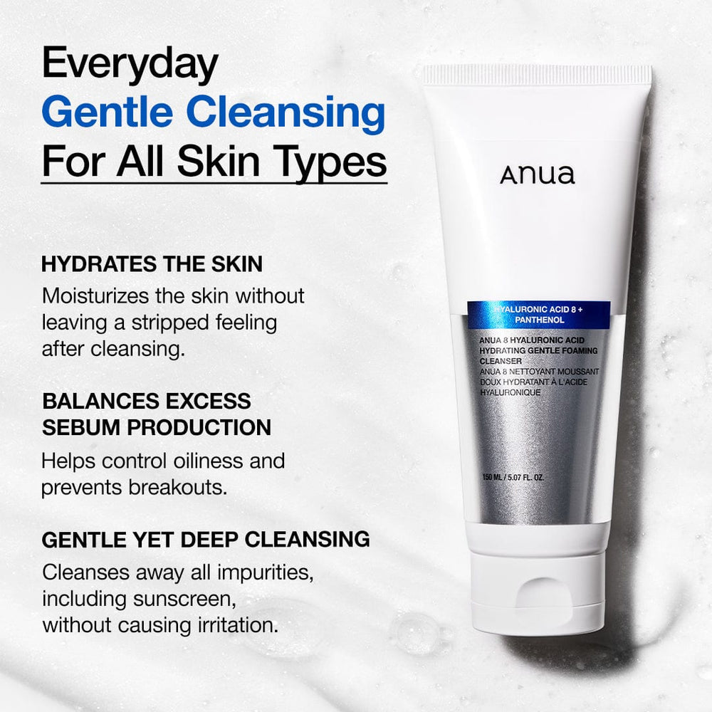 ANUA PDRN Hyaluronic Acid  Moisturizing Cleansing Foam 150ml gentle for all skin types