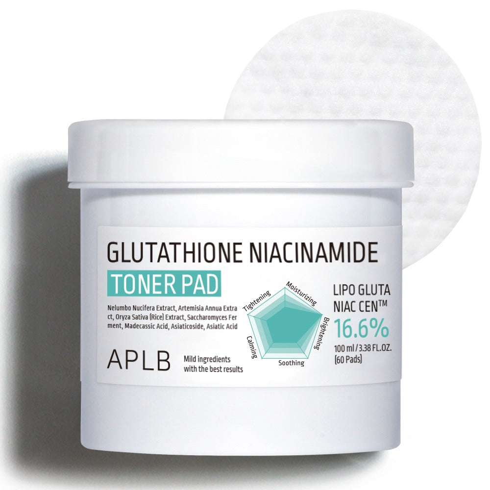 APLB Glutathione Niacinamide Toner Pad 100ml x 60pads collagen, Fermented, Glutathione, new, Niacinamide, Rice, SKIN CARE, Toners, Toner Pads