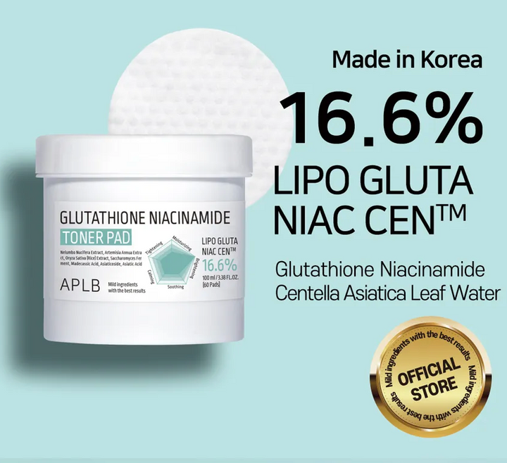 APLB Glutathione Niacinamide Toner Pad 100ml x 60pads collagen, Fermented, Glutathione, new, Niacinamide, Rice, SKIN CARE, Toners, Toner Pads