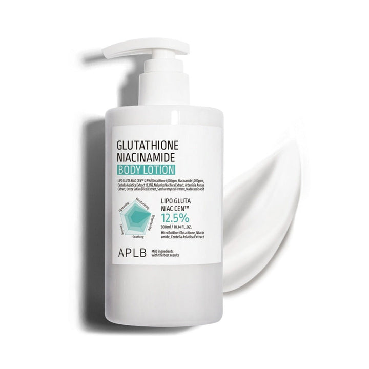 APLB Glutathione Niacinamide Body Lotion 300ml Centella Asiatica, collagen, Fermented, Glutathione, new, Niacinamide, BODY CARE, Body Moisturizers, Body Lotions