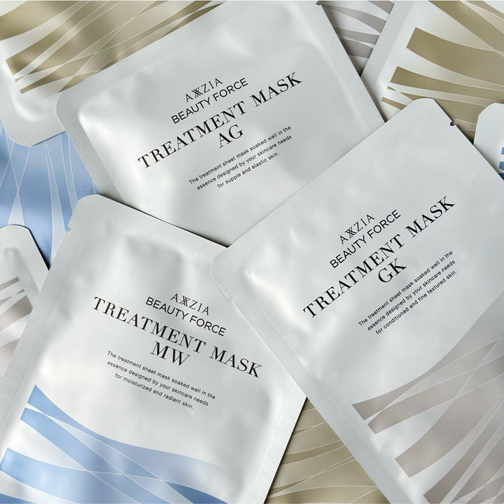 Axzia Beauty Force Treatment Masks on a decorative background