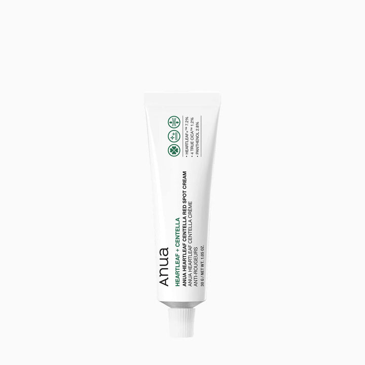 Anua Heartleaf Centella Red Spot Cream 30ml tube packaging on a clean background - Korean spot treatment for acne-prone skin.