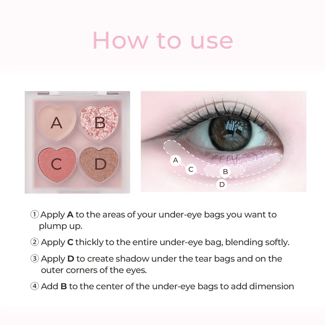 MILLEFEE Under Eye Glam Palette - 02 Strawberry Pink