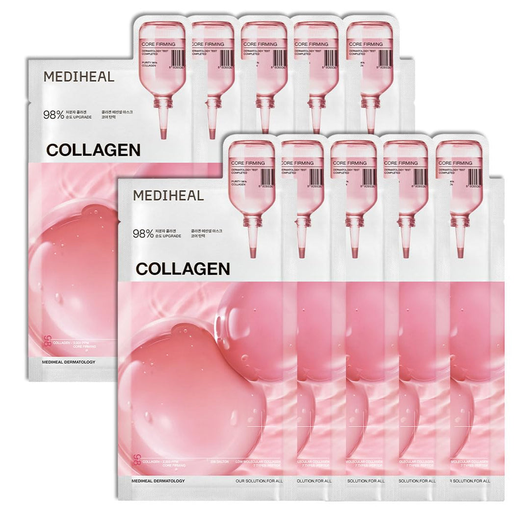 MEDIHEAL Collagen Essential Sheet Mask - Core Firming 10Pcs