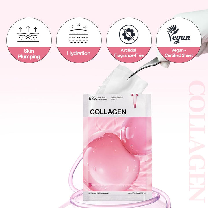 MEDIHEAL Collagen Essential Sheet Mask - Core Firming 10Pcs