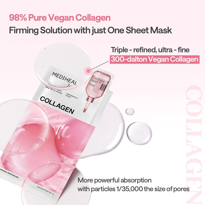MEDIHEAL Collagen Essential Sheet Mask - Core Firming 10Pcs