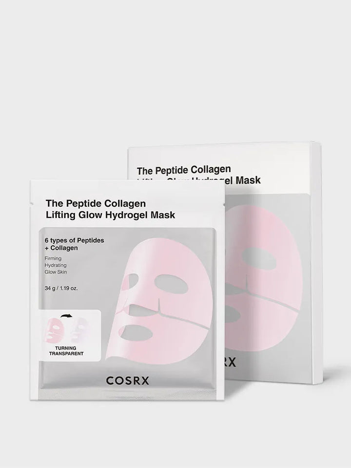 Cosrx Peptide Collagen Hydrogel Mask packaging on a white background