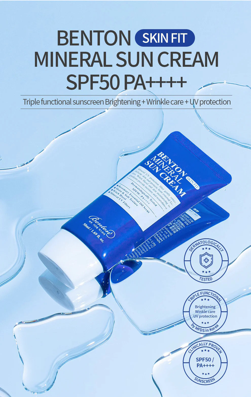 BENTON Skin Fit Mineral Sun Cream SPF50+ PA++++ 50ml